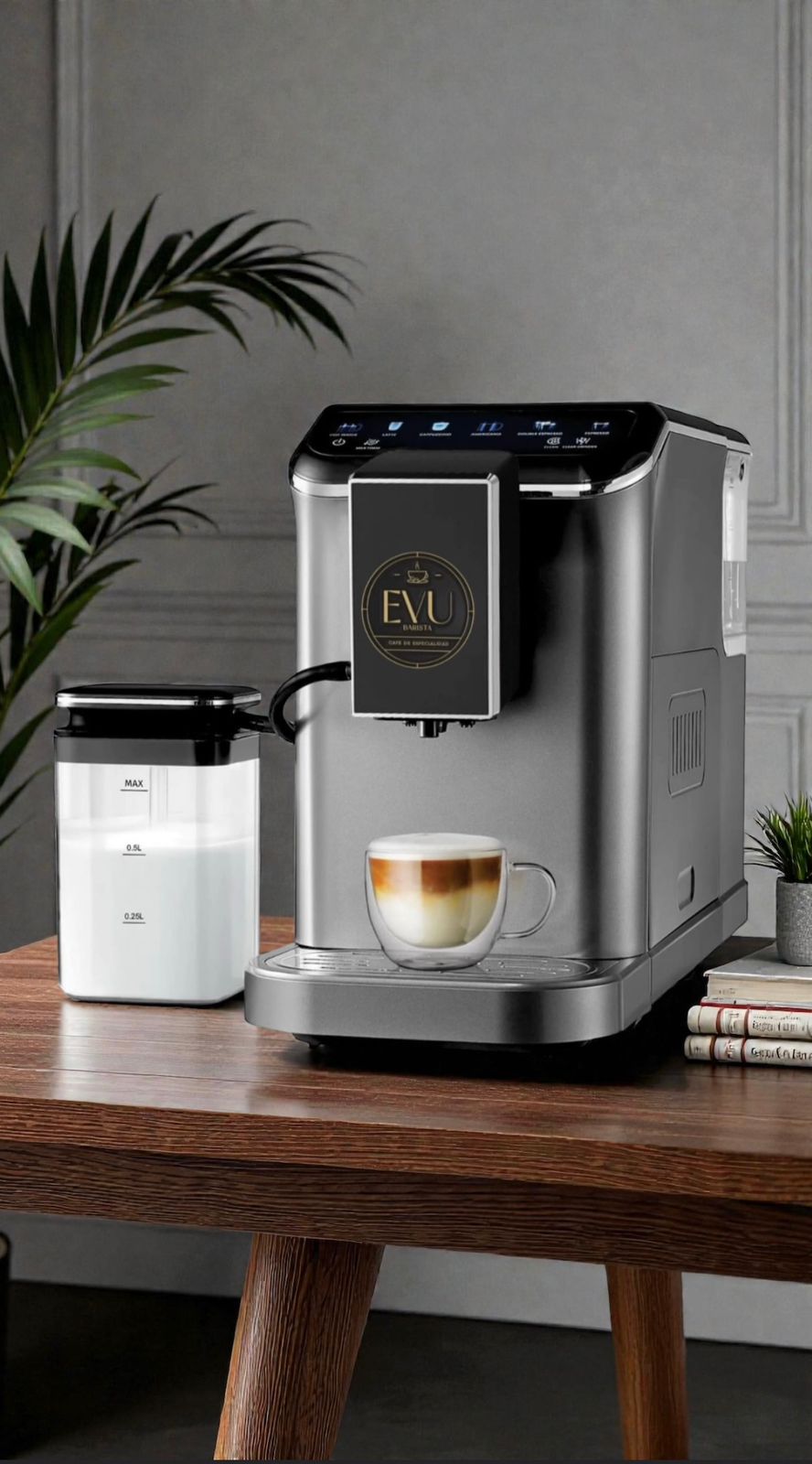EVU Barista - Máquina de Café Gris Profesional